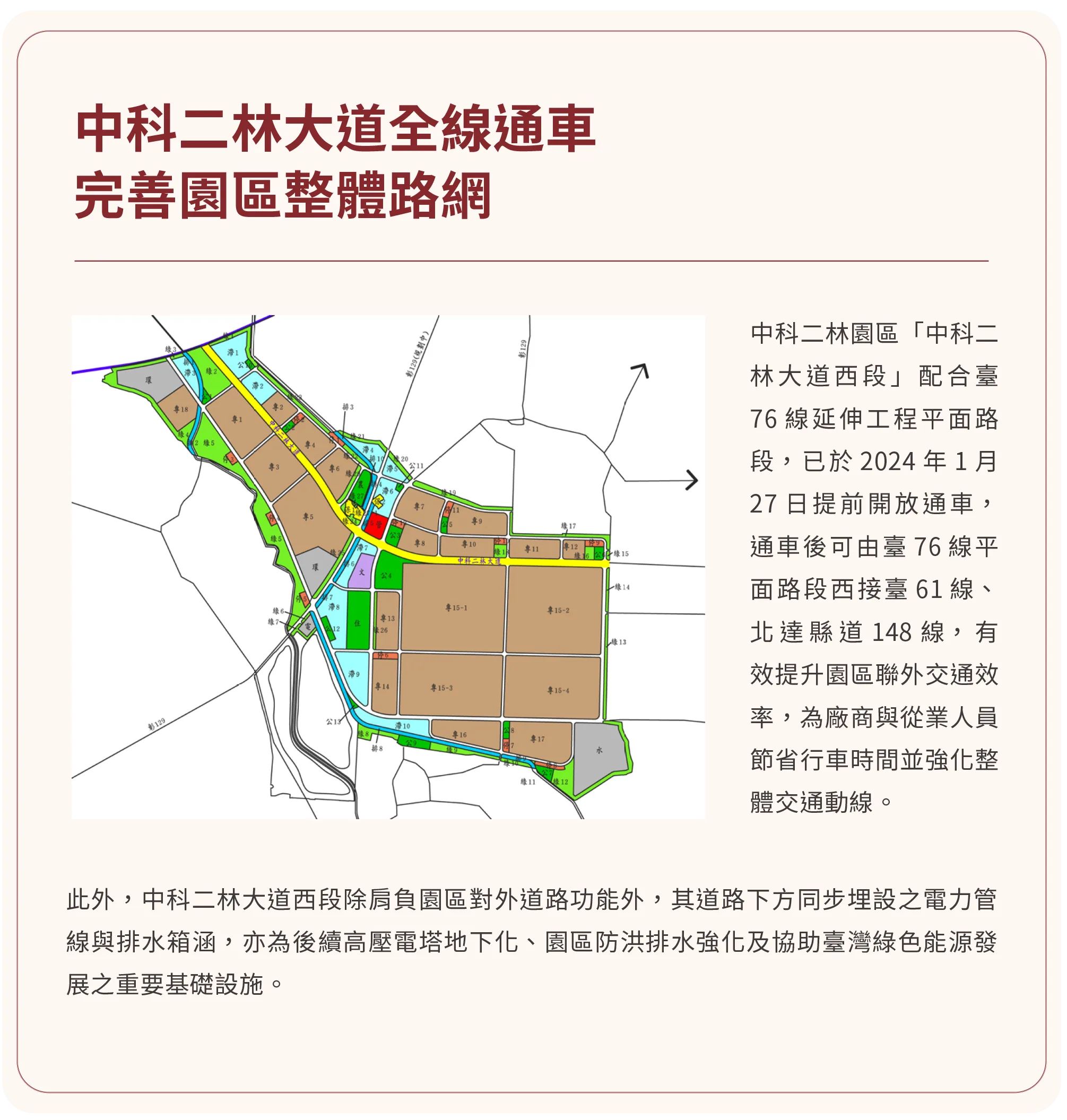 中科二林大道全線通車完善園區整體路網