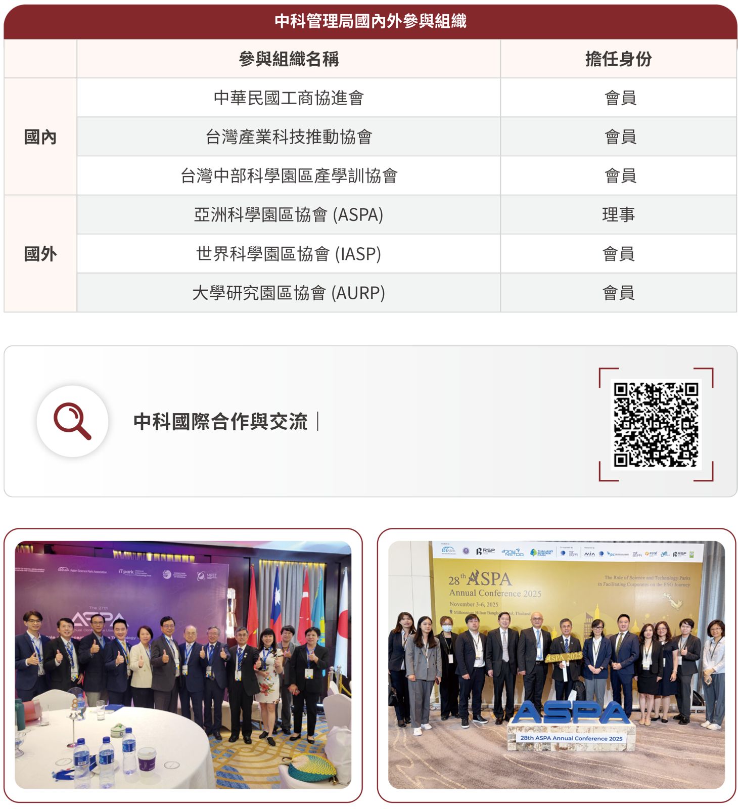 中科管理局國內外合作與交流